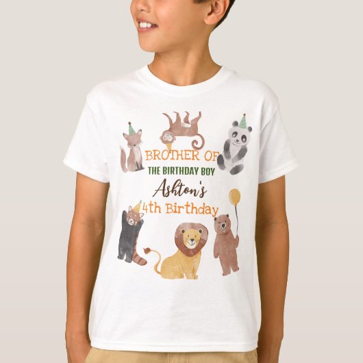 パーティー動物の誕生日パーティーチパーソナライズされたャンチ Tシャツ (正面)