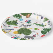 パーティー動物の誕生日パーティー，子供，ジャングル動物 ペーパープレート (アングル)