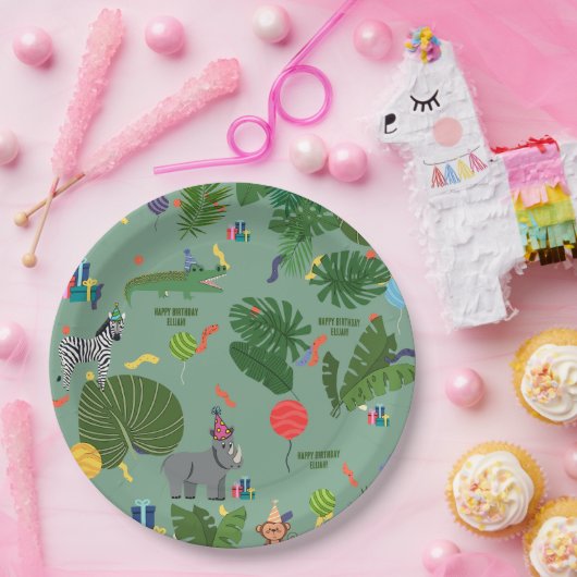 パーティー動物の誕生日パーティー，子供，ジャングル動物 ペーパープレート (パーティー)