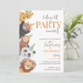 パーティー動物の誕生日招待状テンプレート 招待状 (スタンド正面)