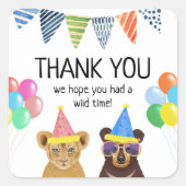 パーティー動物の誕生日 スクエアシール (正面)