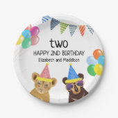 パーティー動物の誕生日 ペーパープレート (正面)