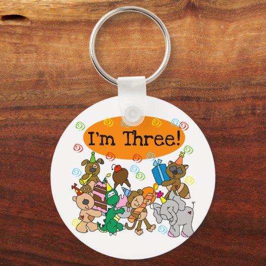 パーティー動物の誕生日Tシャツ3 キーホルダー (正面)