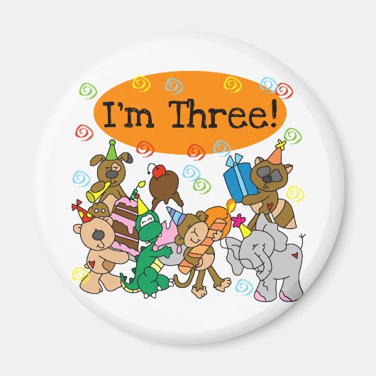パーティー動物の誕生日Tシャツ3 マグネット (正面)