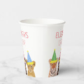 パーティー動物イラストレーション誕生日 紙コップ (右)