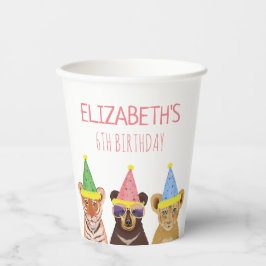 パーティー動物イラストレーション誕生日 紙コップ