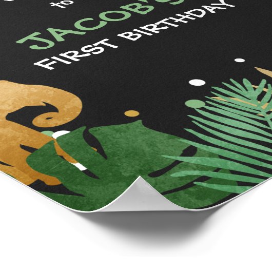 パーティー動物ウェルカムサインツォーサファリジャングル ポスター (角)