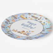 パーティー動物オントレインキッドジャングルハッピーバースデー ペーパープレート (アングル)
