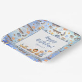 パーティー動物オントレインキッドジャングルハッピーバースデー ペーパープレート (傾斜あり)