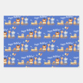 パーティー動物オントレインキッドジャングルハッピーバースデー ラッピングペーパーシート (正面)