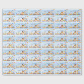 パーティー動物オントレインキッドジャングルハッピーバースデー ラッピングペーパー (フラット)