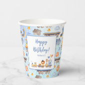 パーティー動物オントレインキッドジャングルハッピーバースデー 紙コップ (正面)