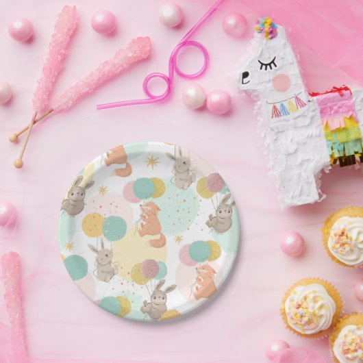 パーティー動物カラフル子供の誕生日パーティー ペーパープレート (パーティー)