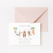 パーティー動物カラフル子供の誕生日パーティー 招待状