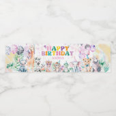 パーティー動物ガール誕生日ワイルドワンウォーター ペットボトルラベル (シングルラベル)