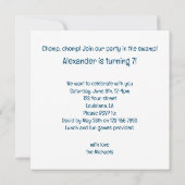 パーティー動物クロコダイ食べ物リーズ・ケーキ誕生日 招待状 (裏面)