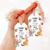 パーティー動物サファリガールピンクありがとうワイルドタイム ギフトタグ