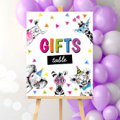 パーティー動物サファリジャングル誕生日ギフトサイン ポスター