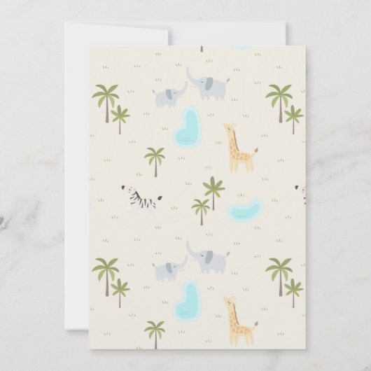 パーティー動物サファリフォト子供の誕生日 招待状 (裏面)