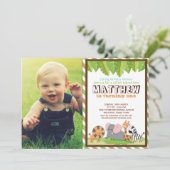 パーティー動物ジャングルサファリ誕生日写真 招待状 (スタンド正面)