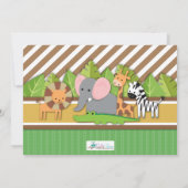 パーティー動物ジャングルサファリ誕生日写真 招待状 (裏面)