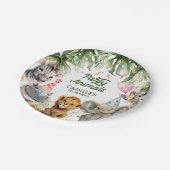 パーティー動物ジャングル誕生日 パーソナライズされた ペーパープレート (アングル)