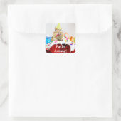 パーティー動物チップムンクステッカー スクエアシール (バッグ)