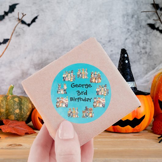 パーティー動物テーマハロウィーン誕生日 ラウンドシール