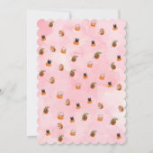 パーティー動物ハロウィーンテーマインピンク誕生日 招待状 (裏面)