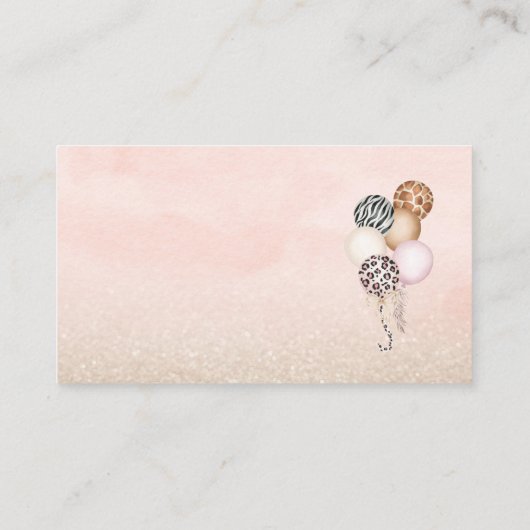 パーティー動物ヒョウ印刷ジャングルワイルドベビーショウ エンクロージャーカード (裏面)