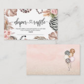 パーティー動物ヒョウ印刷ジャングルワイルドベビーショウ エンクロージャーカード (正面/裏面)