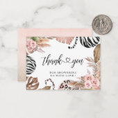 パーティー動物ヒョウ印刷ジャングルワイルド感謝していユー ノートカード (正面/裏面インサイチュ)