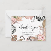 パーティー動物ヒョウ印刷ジャングルワイルド感謝していユー ノートカード (正面)