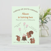 パーティー動物リス誕生日パーティーの招待 招待状 (スタンド正面)