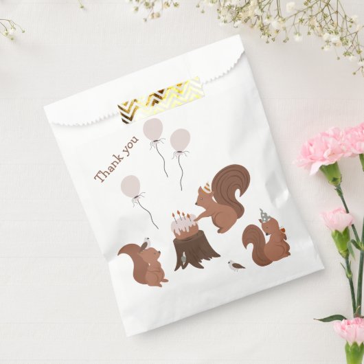 パーティー動物リス誕生日パーティー フェイバーバッグ (封をした状態)
