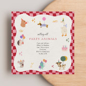 パーティー動物レトロミニマル誕生日 招待状