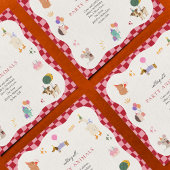 パーティー動物レトロミニマル誕生日 招待状