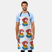 パーティー動物叙事詩ピナタ漫画パターン エプロン (着用した状態)