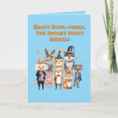 パーティー動物可愛いおもしろいフォトハロウィンカード カード (正面)