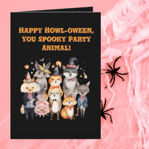 パーティー動物可愛いおもしろいフォトハロウィンカード カード