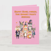 パーティー動物可愛いおもしろいフォトハロウィンカード カード (正面)