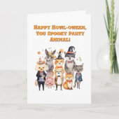 パーティー動物可愛いおもしろいフォトハロウィンカード カード (正面)