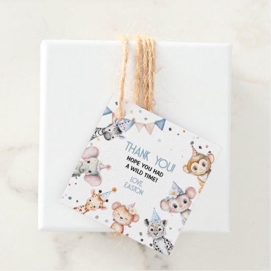 パーティー動物可愛いサファリボーイ誕生日パーティー フェイバータグ (インサイチュ)