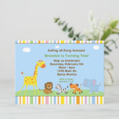 パーティー動物子供の誕生日パーティの招待状 招待状 (スタンド正面)