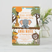 パーティー動物子供の誕生日招待状カスタム- 招待状 (スタンド正面)