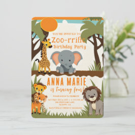パーティー動物子供の誕生日招待状カスタム- 招待状