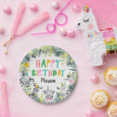 パーティー動物少年サファリアニマルバースデーパーティーPa ペーパープレート (パーティー)