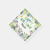 パーティー動物少年サファリ動物の誕生日パーティー スタンダードカクテルナプキン (角)