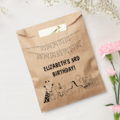 パーティー動物手描きドードルキッドの誕生日 フェイバーバッグ (封をした状態)