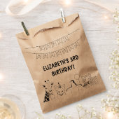 パーティー動物手描きドードルキッドの誕生日 フェイバーバッグ (クリップ留めされた状態)